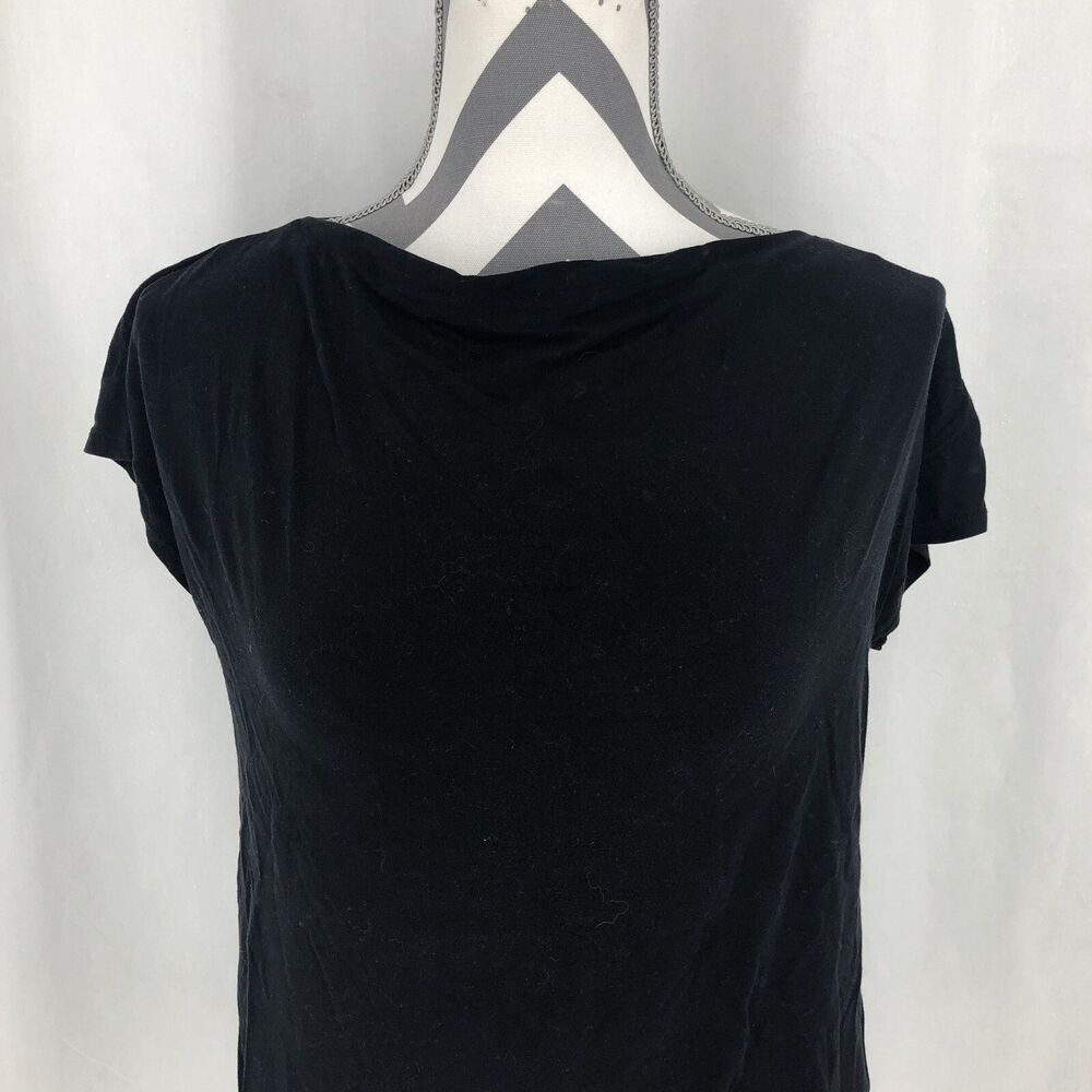 Eileen Fisher Black Short Sleeve Jersey T Shirt Top XS